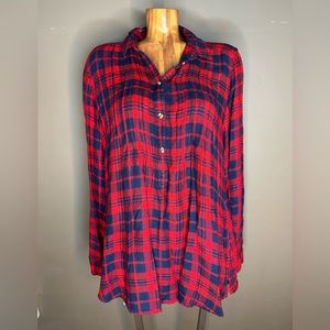 American Eagle Babydoll Tunic Plaid Top